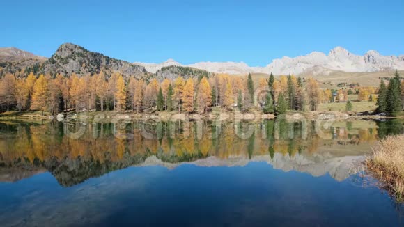 秋湖附近的圣佩莱格里诺帕斯特伦蒂诺多洛米斯阿尔卑斯山意大利视频的预览图