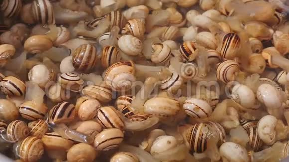 新鲜的煮蜗牛视频的预览图