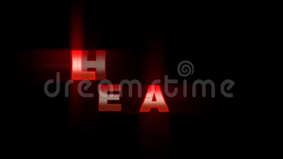 这个词在黑色背景上闪烁和闪烁闪烁霓虹灯红色边框灯视频的预览图