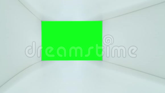 一堵白色房间的绿屏墙视频的预览图