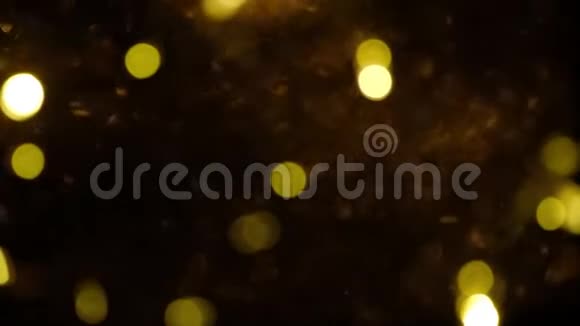 金色和青铜抽象的闪光浮动波克背景为圣诞节和假日视频的预览图