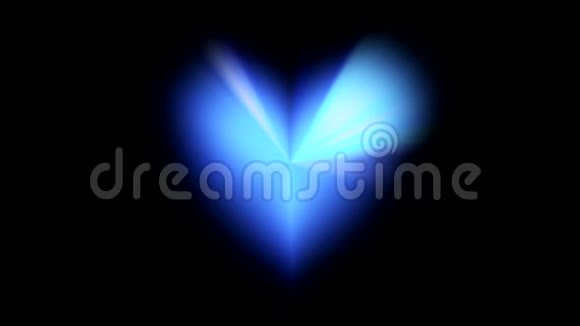 发光的心脏离焦蓝色辐射运动视频的预览图