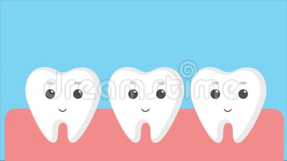 有白色牙齿的卡通牙床视频的预览图