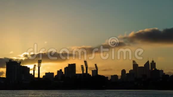 太阳落山了珀斯城西澳大利亚州珀斯视频的预览图