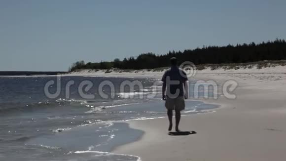 独自在海滩上散步视频的预览图