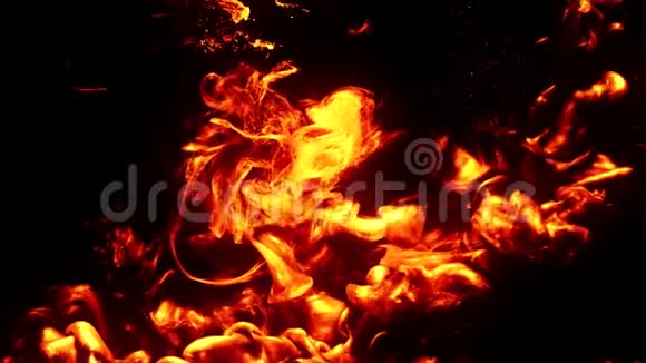火焰运动爆炸火花红黄色火焰流动视频的预览图