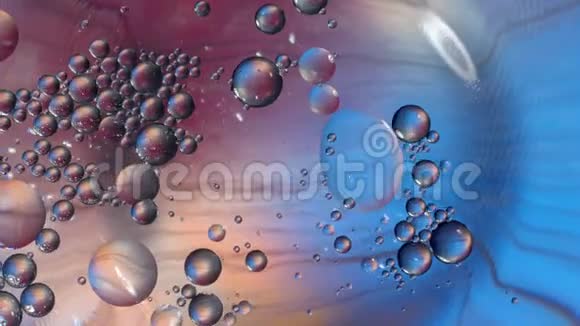 水表面的气泡其环境中微观生命的概念淋巴细胞视频的预览图