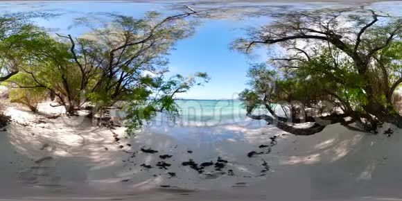 典型的岛屿白色沙滩顶部景观vr360视频的预览图