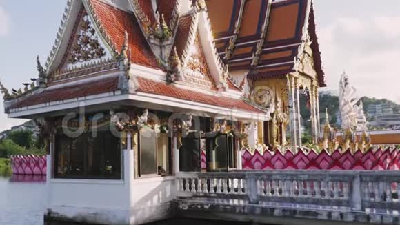 泰国寺庙在水上泰国美丽的寺庙视频的预览图