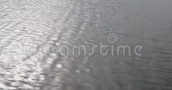 快速移动的湖面船只附近的水视频的预览图