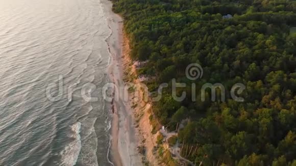 在整个立陶宛海滨最高的海滩上可以鸟瞰荷兰人的海角视频的预览图