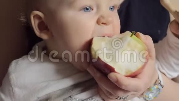 一岁的婴儿吃苹果视频的预览图