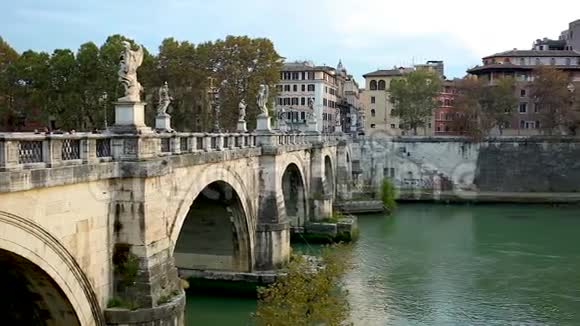 意大利罗马和提伯河的古桥叫庞特西斯多视频的预览图