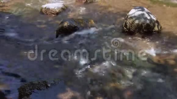 湍急的河流中的岩石视频的预览图