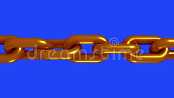 铜黄铜金属链旋转无缝环动画三维运动图形背景新质量工业技术视频的预览图