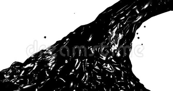 抽象的黑色流动油液质地数字三维动画循环4K视频的预览图