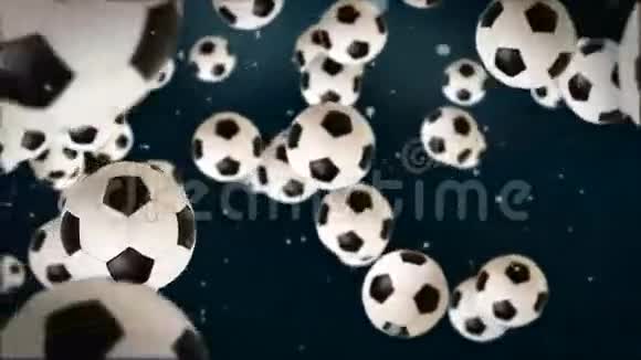足球对深蓝色股票镜头视频的预览图
