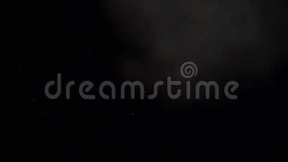 漂浮的微型尘埃粒子在黑色背景上飞升视频的预览图
