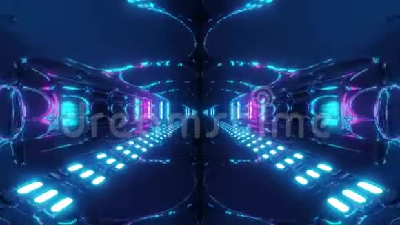 超感派外星空间通道走廊与冷反射三维渲染现场壁纸运动背景vj环视频的预览图