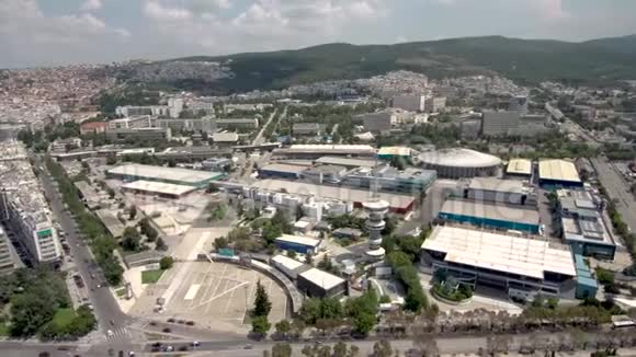 希腊塞萨洛尼基中心的鸟瞰图无人驾驶飞机循环移动视频的预览图