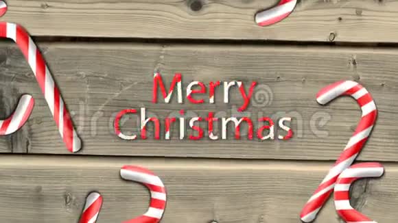 木制背景下的圣诞喜糖动画视频的预览图