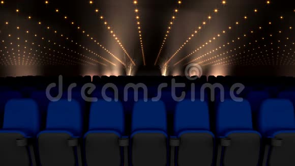 电影院座位与黑色和金色灯光视频视频的预览图
