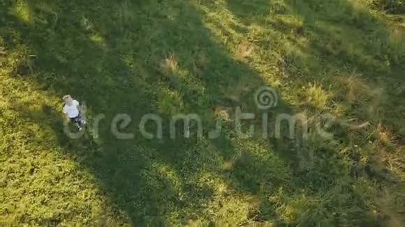 草坪上的小男孩视频的预览图
