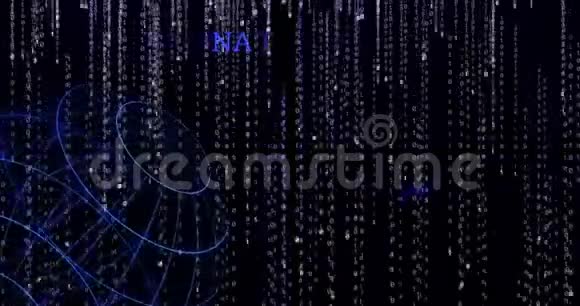 将纳米纳诺符号与下落的二进制代码符号发光视频的预览图