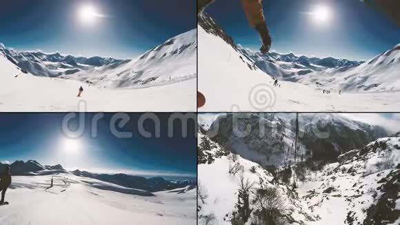 晴天滑雪分屏视频的预览图