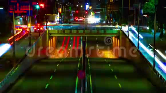 东京濑户市中心城市街道的夜景视频的预览图
