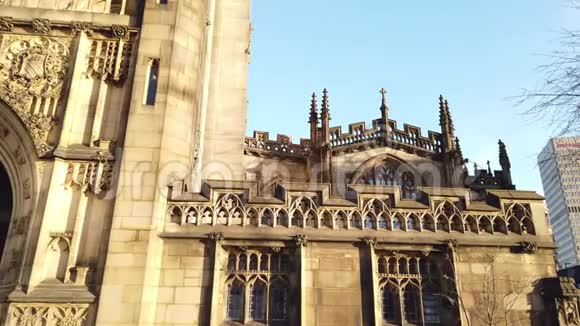曼彻斯特大教堂美丽的建筑曼彻斯特英格兰2019年1月1日视频的预览图