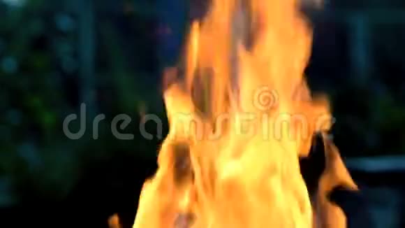 在露天焚烧柴火慢动作视频的预览图
