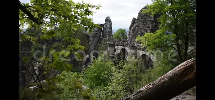 德国撒克逊瑞士巴斯蒂桥的视频片段砂岩视频的预览图