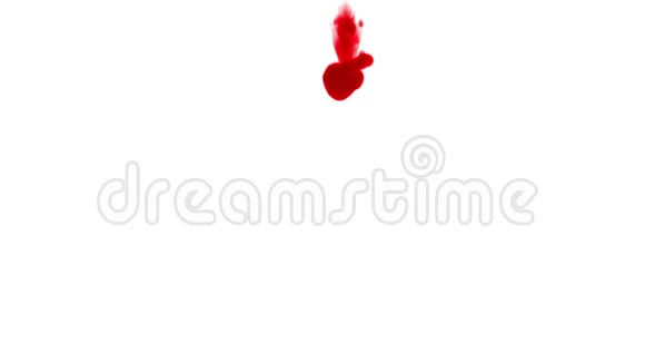 白色背景上的红色墨水3D渲染与卢马哑光10视频的预览图