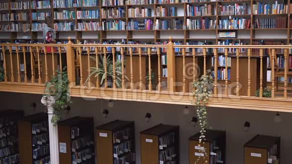 图书馆的书架墙视频的预览图