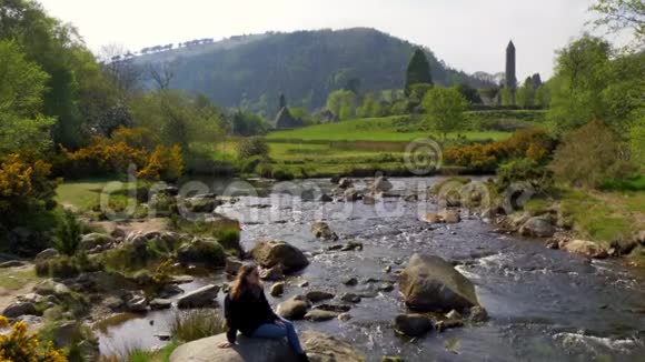 爱尔兰威克洛山脉的小溪艺术冰川视频的预览图