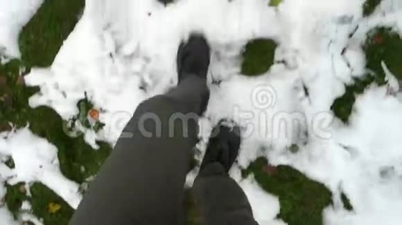 在雪中行走的人视频的预览图