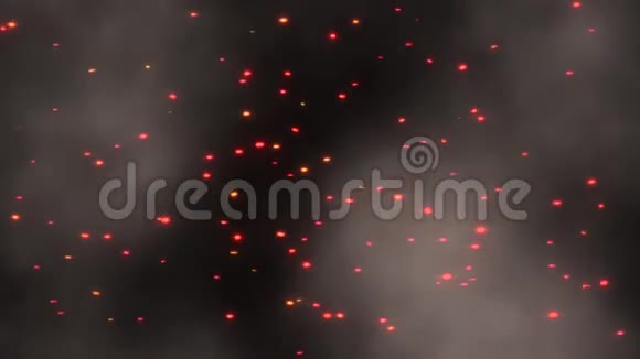 飞火火花及烟雾循环运动背景视频的预览图