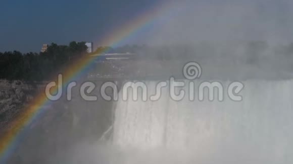 淡水流经加拿大安大略省尼亚加拉大瀑布马蹄瀑布视频的预览图