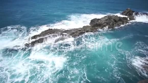 加那利群岛粗糙的海岸有熔岩视频的预览图