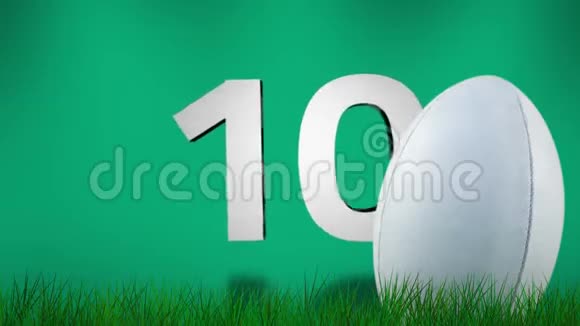 草地橄榄球绿色背景下倒计时视频的预览图