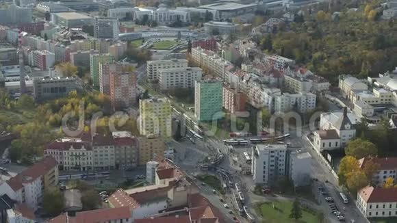 BrnoBruenn空中4k空中交通堵塞视频的预览图