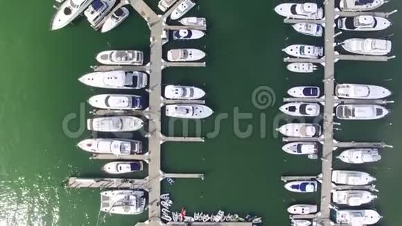 佛罗里达码头船只的空中景观视频的预览图