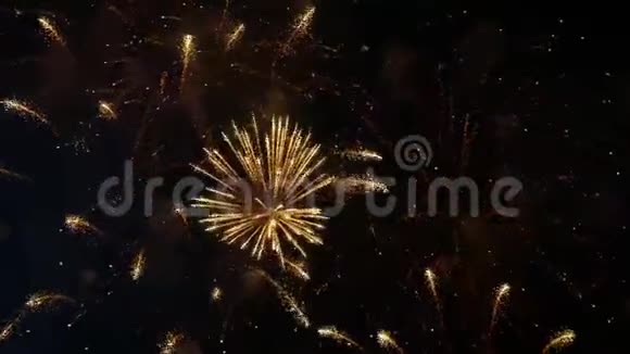 五彩缤纷的烟花在晚上爆炸视频的预览图