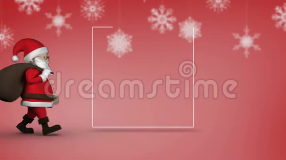 可爱的圣诞老人动画显示圣诞节信息的复制空间视频的预览图