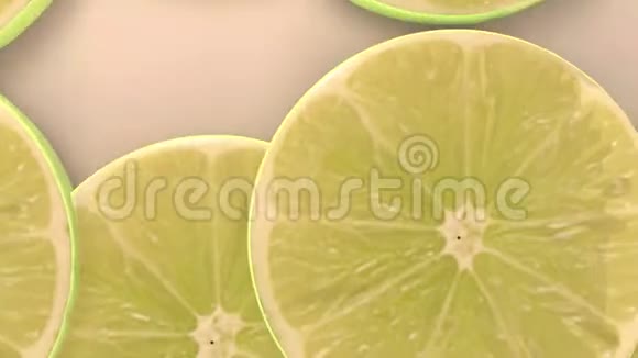 柠檬片并排移动的抽象动画背景视频的预览图