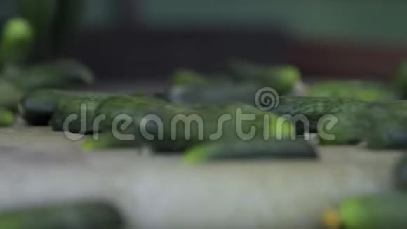 关闭蔬菜加工自动生产线保存黄瓜黄瓜罐头有玻璃瓶的视频的预览图