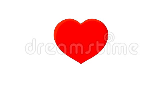 红色搏动跳动的心脏象征着爱情人节视频的预览图