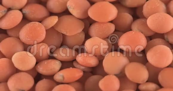 红色扁豆的轮作食物背景视频的预览图