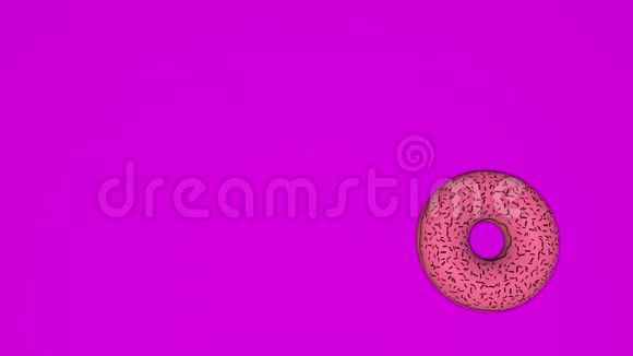 抽象多彩动画背景鲜明甜甜圈3D绘制视频的预览图